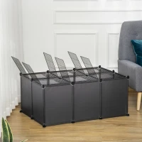 PawHut 22 Panels DIY Pet Playpen, Guinea Pig Cage Small Animal Cage for Rabbit, Chinchilla, with Door Bottom, Grey(m-8)