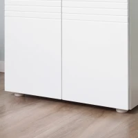 kleankin Under Sink Cabinet, Bathroom Vanity Unit, Pedestal Under Sink Design, Storage Cupboard with Adjustable Shelf, High Gloss, White(m-10)