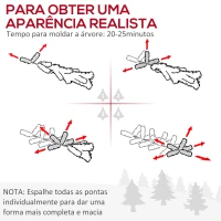 HOMCOM Árvore de Natal Artificial 210cm com Neve Ignífugo com 490 Ramos Verde(m-5)