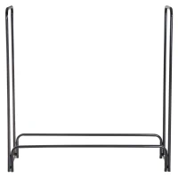 Homcom Scaffale Porta Legna da Interno per Camino in Ferro Nero, 122x35x122cm(m-3)