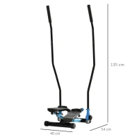 HOMCOM Stepper cu rasucire, aparat de exercitii cardio cu benzi elastice si maner, ecran LCD pentru sala de gimnastica, birou acasa, albastru(m-3)