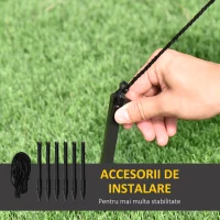 Outsunny Decoratune gonflabila de Craciun cu lumini LED albe pentru exterior si interior cu umflator inclus, 210x92x190 cm(m-7)