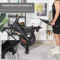 HOMCOM Stationary Exercise Bike with 10kg Flywheel, Cycling Cardio Workout Racing Machine with Adjustable Resistance, LCD Monitor, Phone and Bottle Holder, for  Indoor Gym Office(m-7)