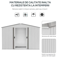 Outsunny Magazie Gradina 277×195×192 cm – Otel & PP cu Usi Glisante Duble(m-5)