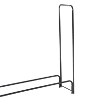 Homcom Scaffale Porta Legna da Interno per Camino in Ferro Nero, 122x35x122cm(m-8)