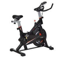 HOMCOM Stationary Exercise Bike with 10kg Flywheel, Cycling Cardio Workout Racing Machine with Adjustable Resistance, LCD Monitor, Phone and Bottle Holder, for  Indoor Gym Office(m-1)