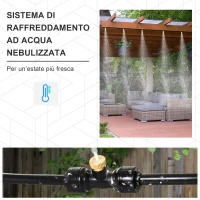 Outsunny Kit Nebulizzatore da Giardino con 11 Ugelli Ottone, Sistema Raffreddamento/ Irrigazione a Goccia, Tubo 9M in PP(m-6)