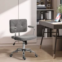 Vinsetto Fauteuil chaise de bureau style contemporain hauteur réglable roulettes pivotant - dim. 61L x 58P x 82-91H cm - gris(m-10)