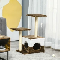 PawHut Ansamblu pentru Pisici cu Soricel Agatat de Peluche Maro 45x33x70cm(m-2)