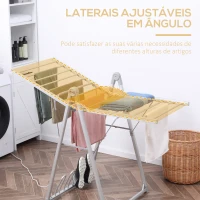 HOMCOM Estendal Elétrico Dobrável com Alças 230W Secador de Roupa com Suporte para 2 Sapatos 134x66x100cm Prata(m-6)