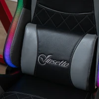 Vinsetto Ergonomic Gaming Chair with RGB LED Light, Lumbar Support, Gamer Recliner, Grey(m-12)