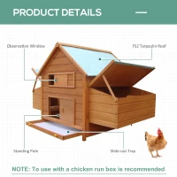 PawHut Coteț pentru Găini de Grădină din lemn de Brad, lemn verde, 160x98.5x107cm(m-5)