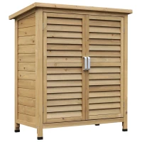 Outsunny Casetta da Giardino in Legno di Abete con Tetto in Bitume Impermeabile, 87x46.5x96.5cm(m-1)