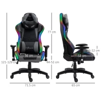 Vinsetto Ergonomic Gaming Chair with RGB LED Light, Lumbar Support, Gamer Recliner, Grey(m-3)