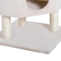 PawHut Ansamblu pentru Pisici 3 Niveluri, Crem, 49x48x130cm(m-9)