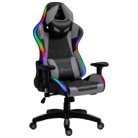 Vinsetto Ergonomic Gaming Chair with RGB LED Light, Lumbar Support, Gamer Recliner, Grey(m-1)