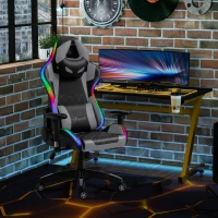Vinsetto Ergonomic Gaming Chair with RGB LED Light, Lumbar Support, Gamer Recliner, Grey(m-2)