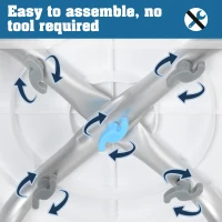 HOMCOM 360° Swivel Shower Chair, Height Adjustable Aluminium Shower Stool with Non-Slip Feet for Disabled, Elderly, Blue(m-7)