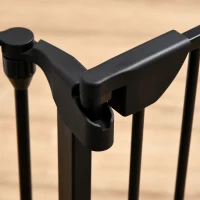 PawHut 5 Panels Pet Playpen Metal Fence w/ Walk Through Door - Black(m-12)