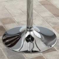 HOMCOM Round Height Adjustable Pub Table  bar Table Faux Leather Tabletop and Footrest(m-10)