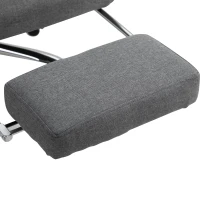 HOMCOM Fauteuil de Bureau Chaise de Bureau Ergonomique avec Repose-Pieds Rétractable, Dossier inclinable, tétière et Soutien des Lombaires, Réglable en Hauteur, en tissu Gris(m-9)