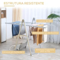 HOMCOM Estendal Elétrico Dobrável com Alças 230W Secador de Roupa com Suporte para 2 Sapatos 134x66x100cm Prata(m-7)