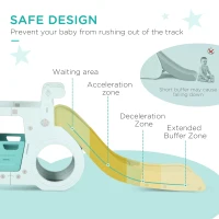 HOMCOM 4 in 1 Kids Slide Activity Centre - Light Blue(m-5)