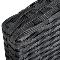 Outsunny Conjunto de Muebles de Jardín 4 Piezas Ratán Doble Sofá Mesa de Café Taburete con Cojines Acolchados para Exteriores Marco de Metal Negro(m-8)