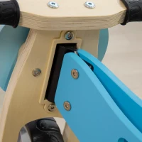 AIYAPLAY Bicicleta sem Pedais de Madeira 2 em 1 Triciclo Infantil com Assento Ajustável de 22-26cm 60x38x38cm Azul(m-10)