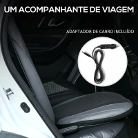 HOMCOM Massageador de Assento com Aquecimento Tapete de Massagem Shiatsu com Controlo Remoto 8 Motores de Vibração 45x39x78cm Preto(m-7)