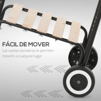 Outsunny Barbacoa de Carbón Picnic con Estantes de Madera Parrillas Asador BBQ Patio Acampada Multifuncional Parilla de Carbón Vegetal 98x49x81cm con Ruedas(m-6)