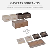 HOMCOM Cómoda com 5 Gavetas de Tecido Amovíveis e Dobráveis Base Elevada Armário de Armazenamento 87,5x29x58cm Multicor(m-4)