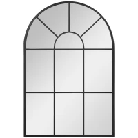 HOMCOM Espelho Decorativo de Parede 60x91 cm Espelho de Metal para Sala de Jantar Dormitório Entrada Estilo Moderno Preto(m-10)