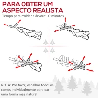 HOMCOM Árvore de Natal Artificial Altura 228cm Ignífugo com 2310 Ramos 400 Luces LED Folhas de PVC Ø96x228 cm Verde(m-6)