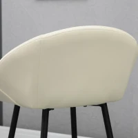 HOMCOM Conjunto de 2 Bancos Altos de Cozinha Estofados em PU Bancos de Bar com Base Antiderrapante e Apoio para os Pés 54x48,5x96cm Creme(m-9)