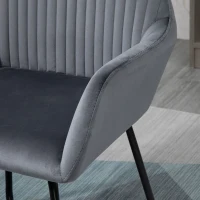 HOMCOM Fauteuil de Salon confortable Fauteuil gris Fauteuil relax pour chambre(m-8)