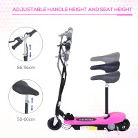 HOMCOM Foldable Electric Scooter Ride on for Kids 12V 120W W/Brake Kickstand-Pink(m-4)