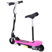 HOMCOM Foldable Electric Scooter Ride on for Kids 12V 120W W/Brake Kickstand-Pink(m-11)
