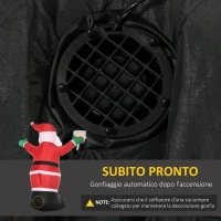 Outsunny  Babbo Natale Gonfiabile con Luci LED Bianche e Gonfiatore Incluso, 170x112x250 cm(m-4)
