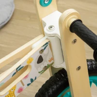 AIYAPLAY Bicicleta sem Pedais de Madeira com Assento Ajustável 34-40cm Bicicleta de Equilíbrio Infantil  87x37x50cm Turquesa(m-8)
