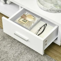 HOMCOM High Gloss TV Unit for TVs up to 45", Modern TV Cabinet with Storage Shelf and Drawer, Entertainment Unit for Living Room Bedroom, White(m-8)