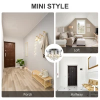 HOMCOM Mini Style Modern Crystal Ceiling Lamp Crystal Chandelier for Bedroom, Hallway, Kitchen, G9 Lamp Holder, Silver, Ф25 x 15cm(m-6)