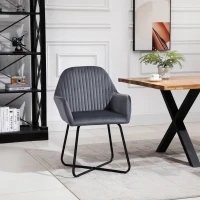 HOMCOM Fauteuil de Salon confortable Fauteuil gris Fauteuil relax pour chambre(m-10)