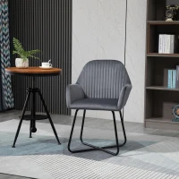 HOMCOM Fauteuil de Salon confortable Fauteuil gris Fauteuil relax pour chambre(m-2)