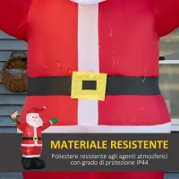 Outsunny  Babbo Natale Gonfiabile con Luci LED Bianche e Gonfiatore Incluso, 170x112x250 cm(m-6)