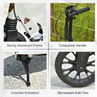 HOMCOM Teen/Adults Aluminium Folding Kick Scooter w/ Shock Mitigation System Silver(m-7)