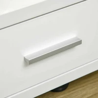 HOMCOM High Gloss TV Unit for TVs up to 45", Modern TV Cabinet with Storage Shelf and Drawer, Entertainment Unit for Living Room Bedroom, White(m-9)