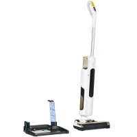 HOMCOM Aspirapolvere Senza Fili Wet & Dry, Scopa Elettrica Lavapavimenti con 2 Serbatoi(m-11)