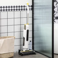 HOMCOM Aspirapolvere Senza Fili Wet & Dry, Scopa Elettrica Lavapavimenti con 2 Serbatoi(m-10)