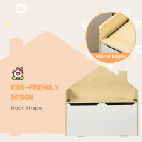 HOMCOM Kids Storage Bench, with Lid Pressure Rod - White(m-7)